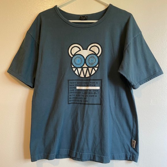 Vintage Radiohead T-Shirt Mens XL Kid A Test Specimen Bear Music Band Tour Tee - Picture 1 of 7